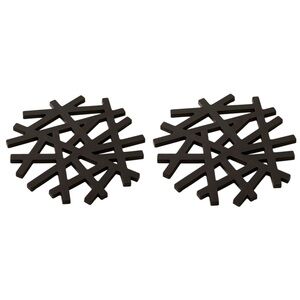2x Simons Black Modern Lattice Silicone Trivet